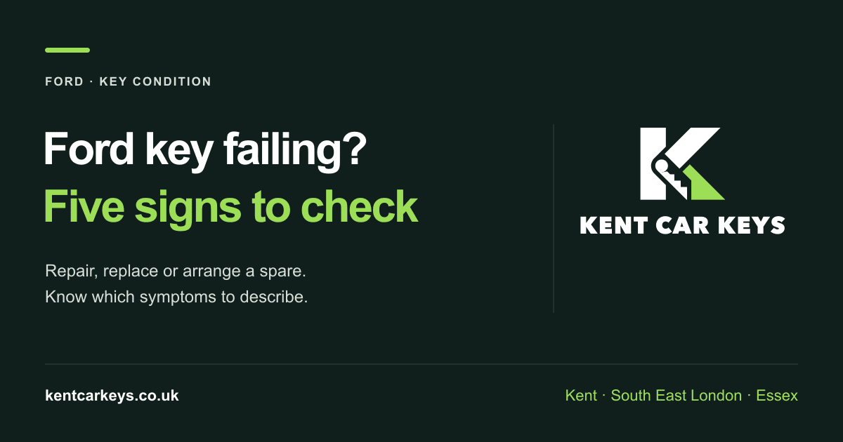 ford car key needs replacing: Repair, replace or arrange a spare.