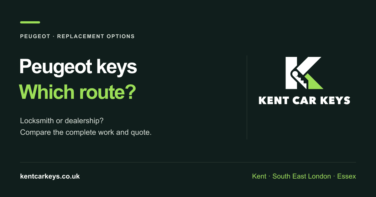 peugeot locksmith vs dealership: Locksmith or dealership?