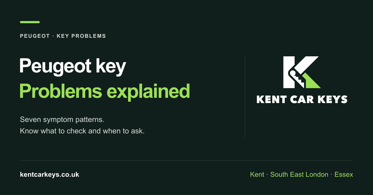 peugeot car key problems: Seven symptom patterns.