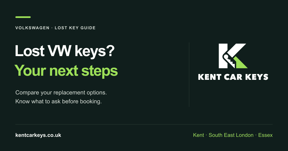 Lost Volkswagen car keys: compare replacement options