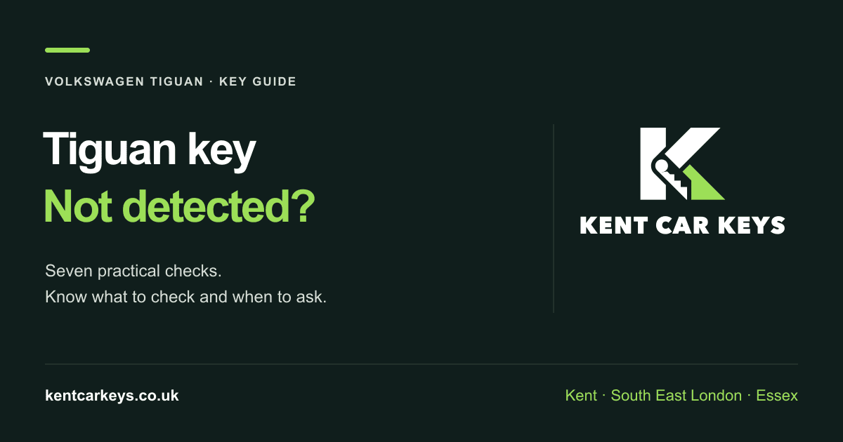 Key not detected on VW Tiguan? Seven practical checks – Kent Car Keys