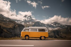 yelllow vw campervan