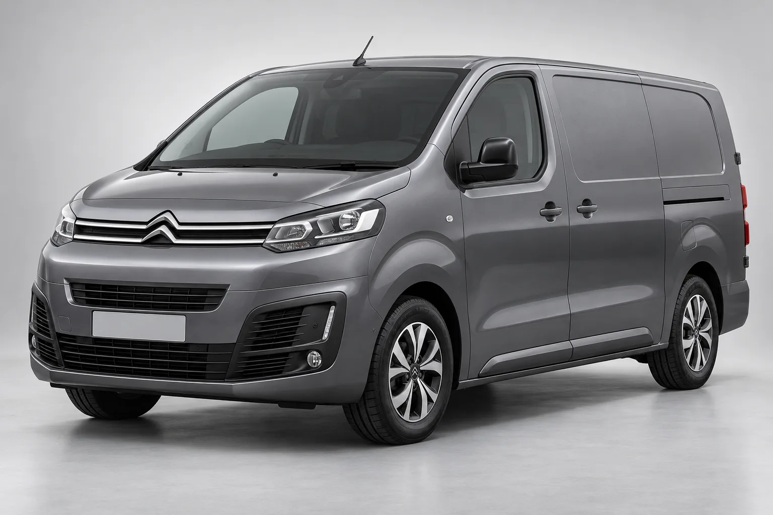 Grey Citroën Dispatch in a studio — illustrative concept image