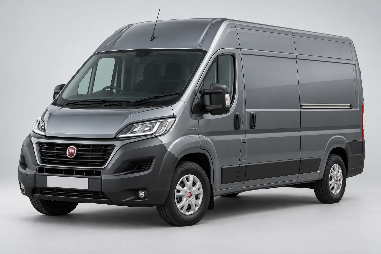 Grey Fiat Ducato in a studio — illustrative concept image