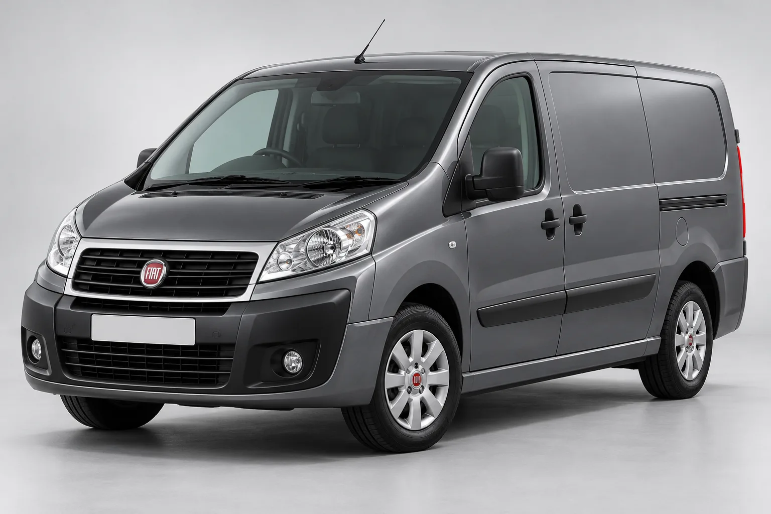 fiat scudo key replacement – Grey Fiat Scudo in a studio — illustrative concept image
