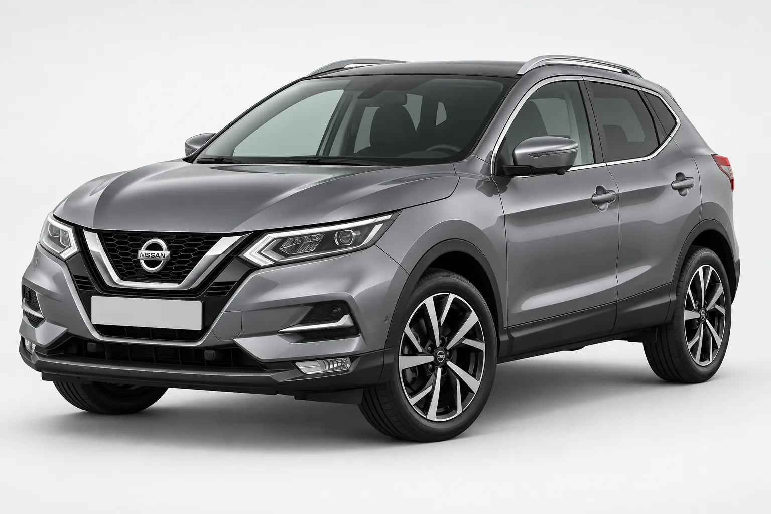 Grey Nissan Qashqai in a studio — illustrative concept image