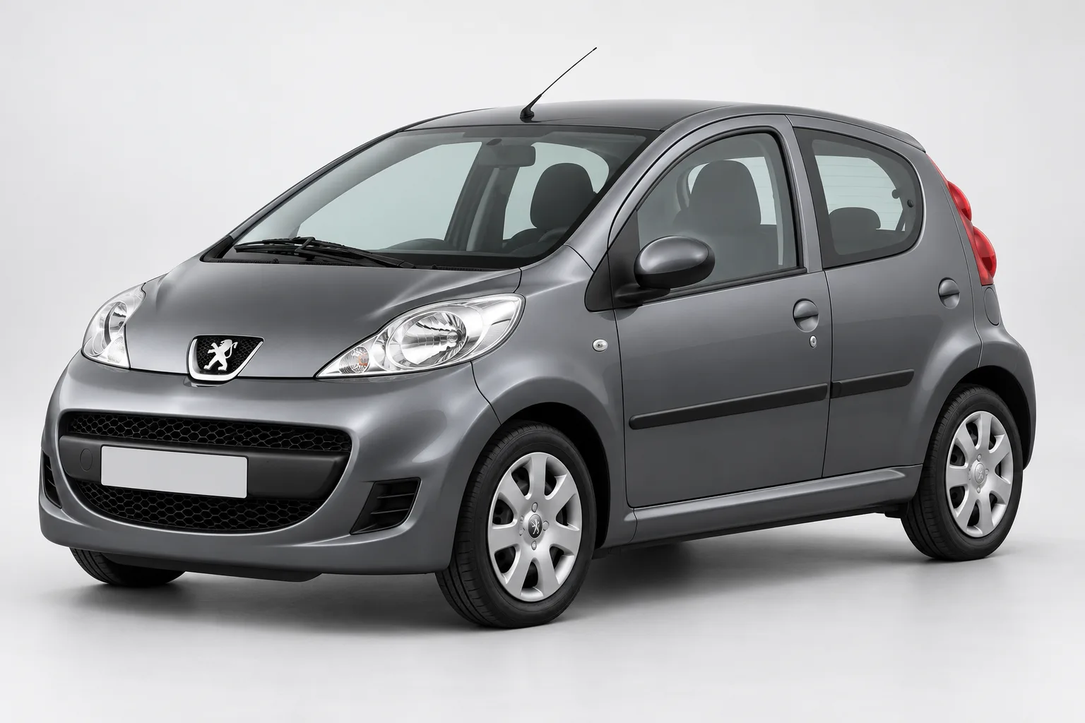 peugeot 107 key replacement – Grey Peugeot 107 in a studio — illustrative concept image