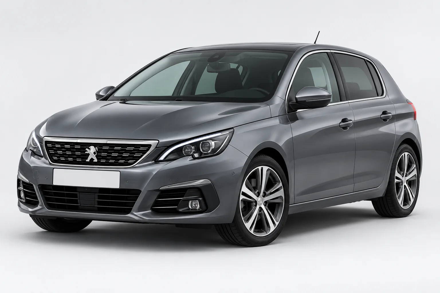 peugeot 308 key replacement – Grey Peugeot 308 in a studio — illustrative concept image