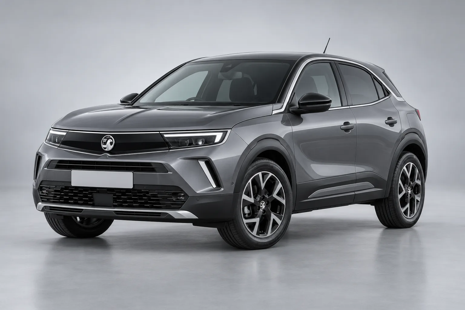 vauxhall mokka key replacement – Grey Vauxhall Mokka in a studio — illustrative concept image