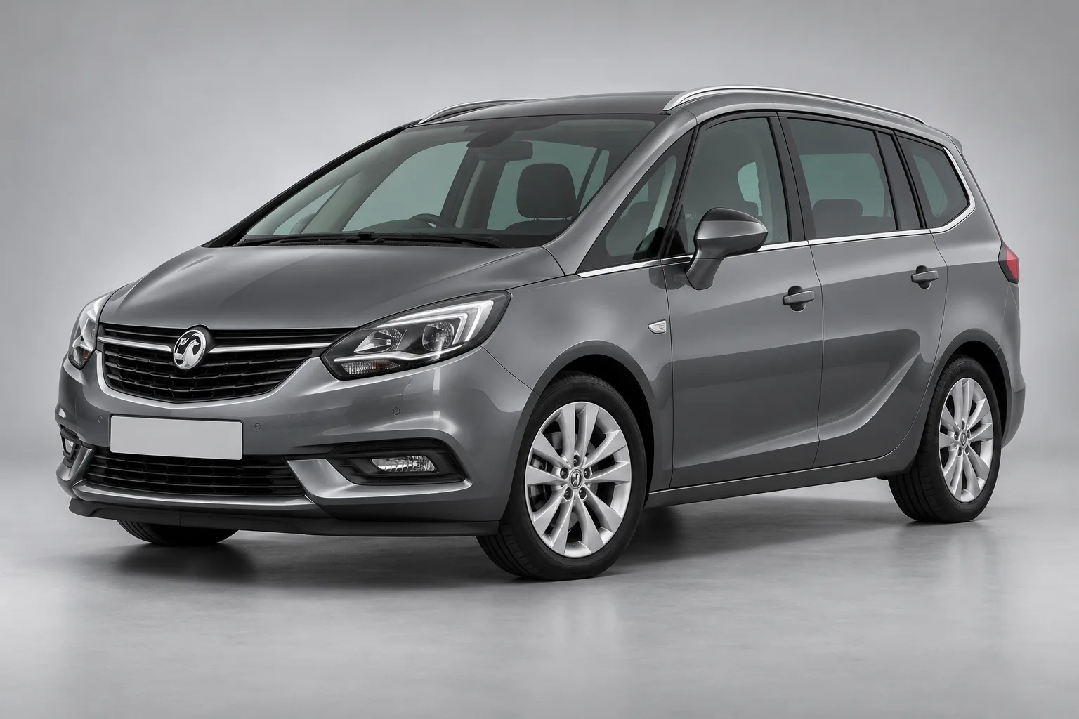 vauxhall zafira key replacement – Grey Vauxhall Zafira Tourer in a studio — illustrative concept image
