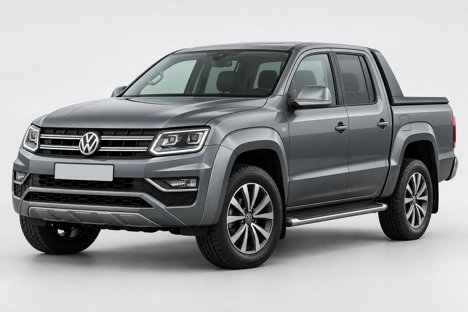 Grey Volkswagen Amarok in a studio — illustrative concept image